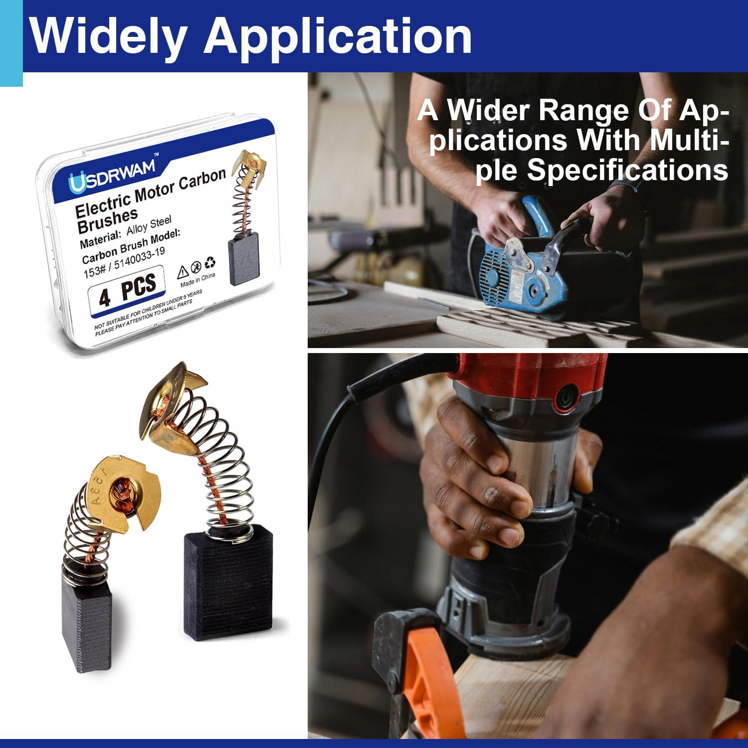 4 Cepillos de Carbón DeWALT 5140033-19 para Herramientas Eléctricas