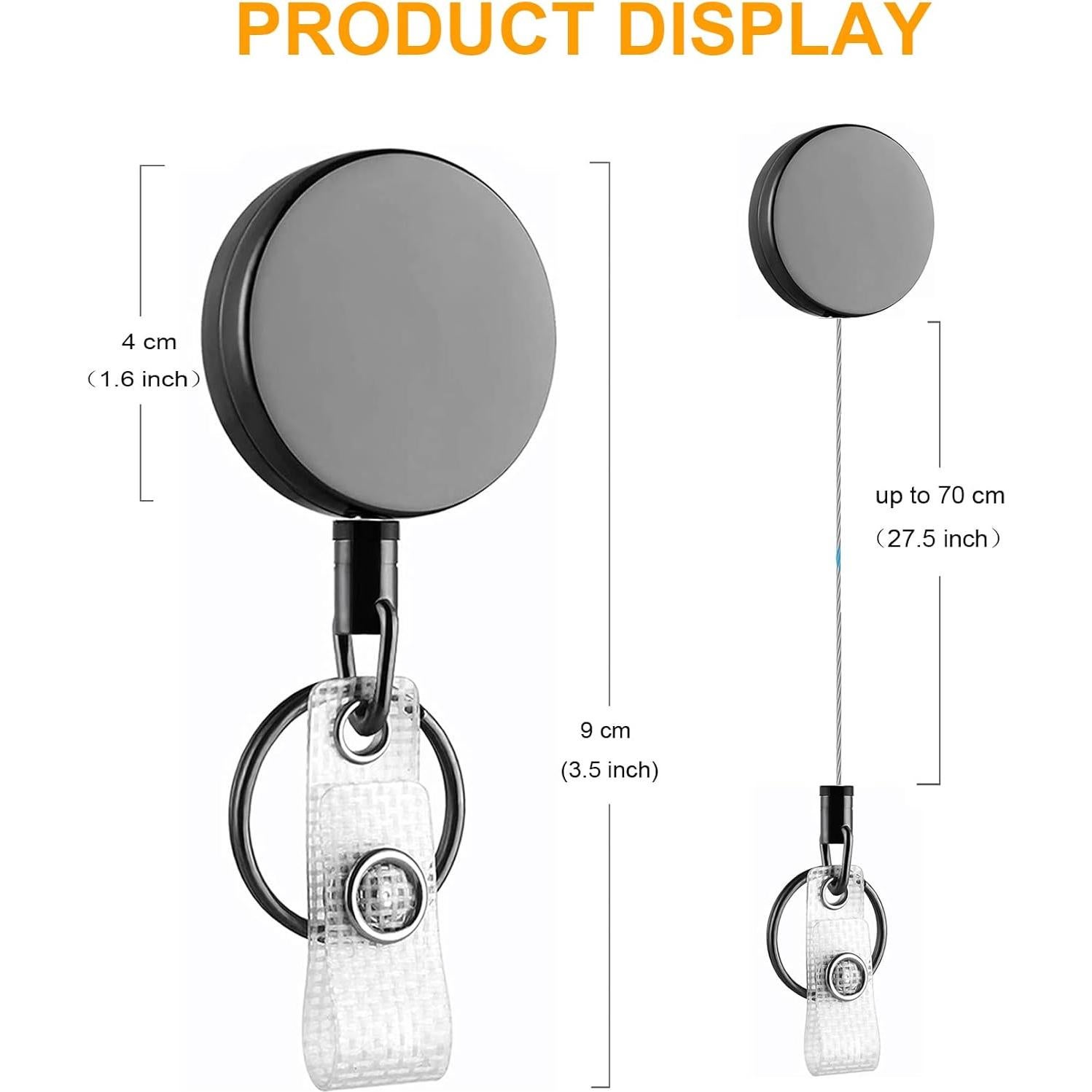 Portatarjetas Retráctil BILLTEFUL con Clip y Anillo Llave