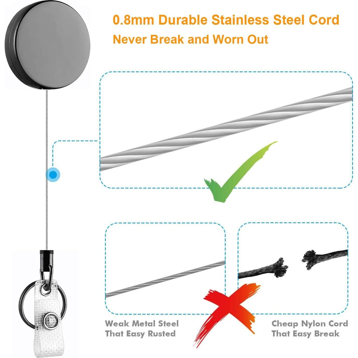 Portatarjetas Retráctil BILLTEFUL con Clip y Anillo Llave