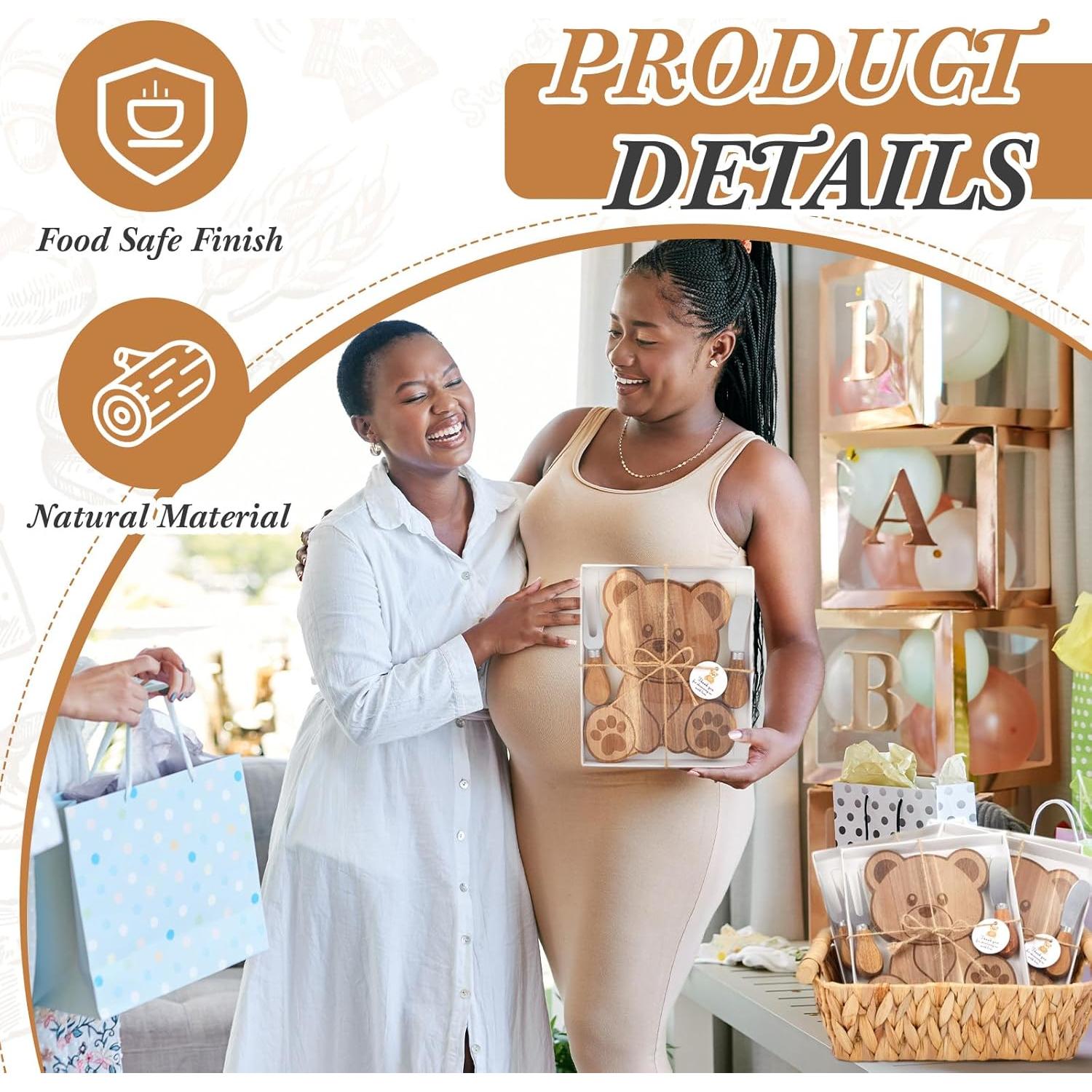 Set de Regalo Baby Shower Ziliny Tabla de Queso Oso con Utensilios