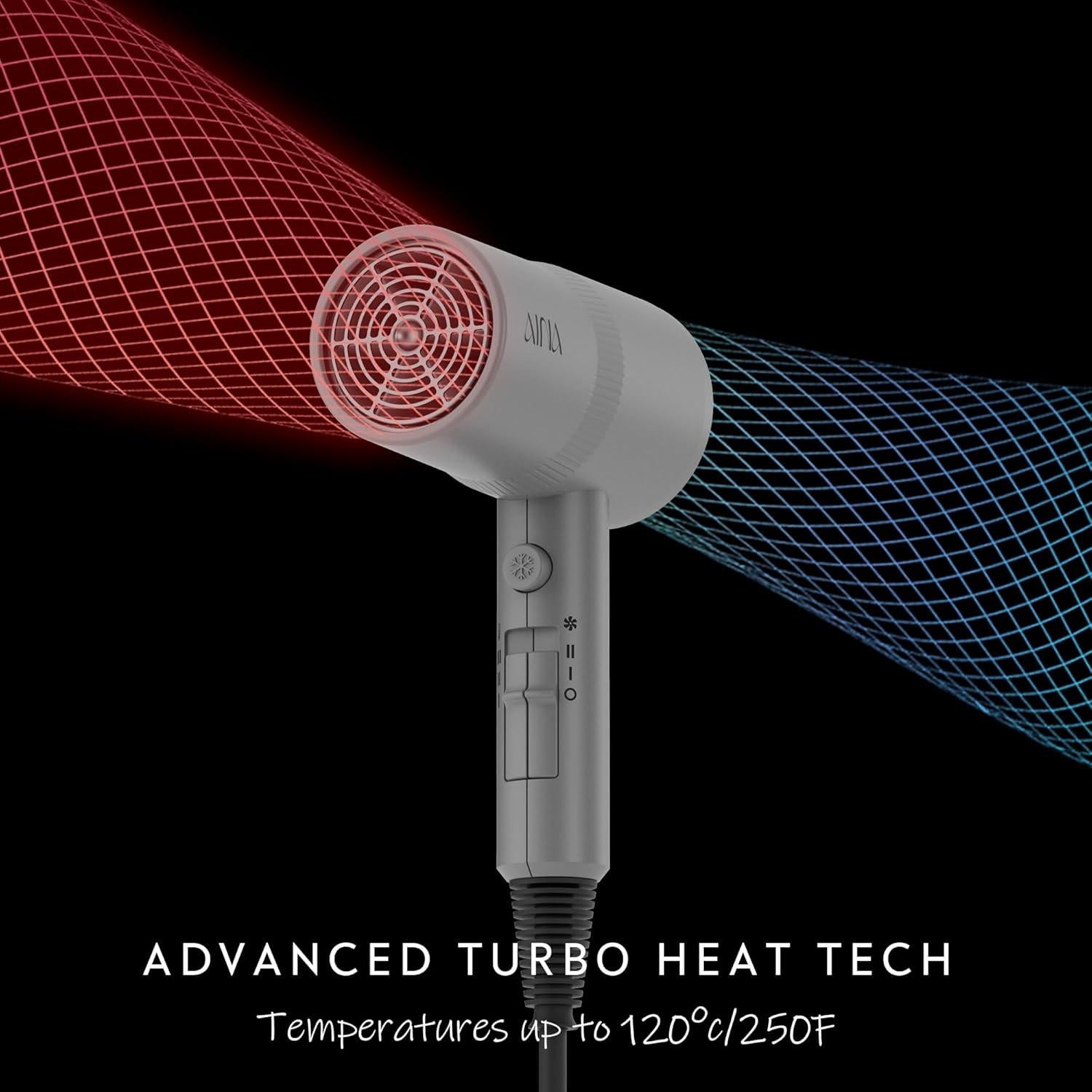 Secador de Cabello AINA 1800W con Difusor y Tecnología Iónica