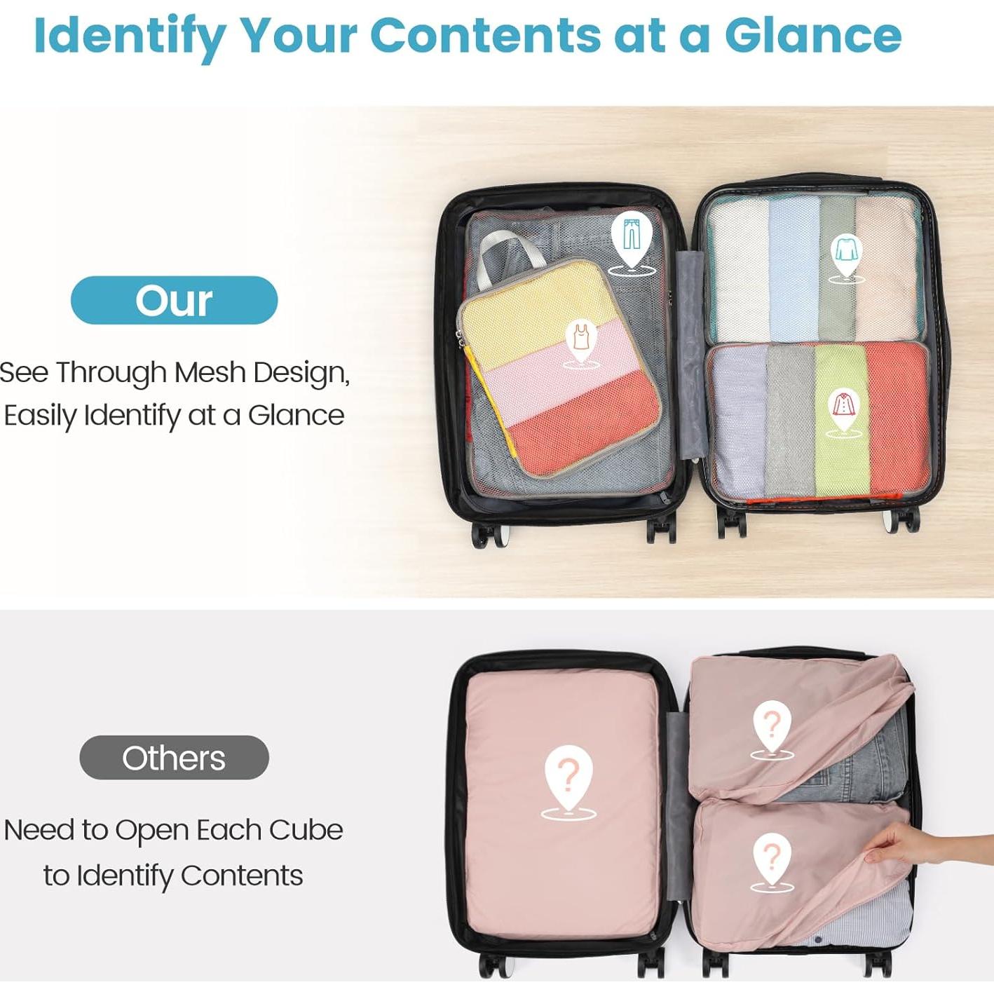 Cubos de Compresión Cambond 7 Set Multi-color para Viaje