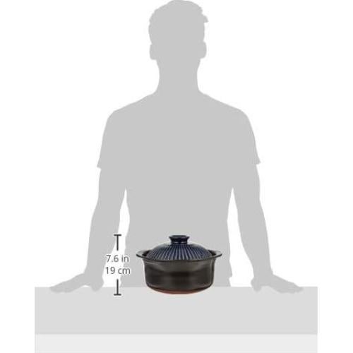Olla de barro Ginpo 2.6L crisantemo cerámica lapislázuli