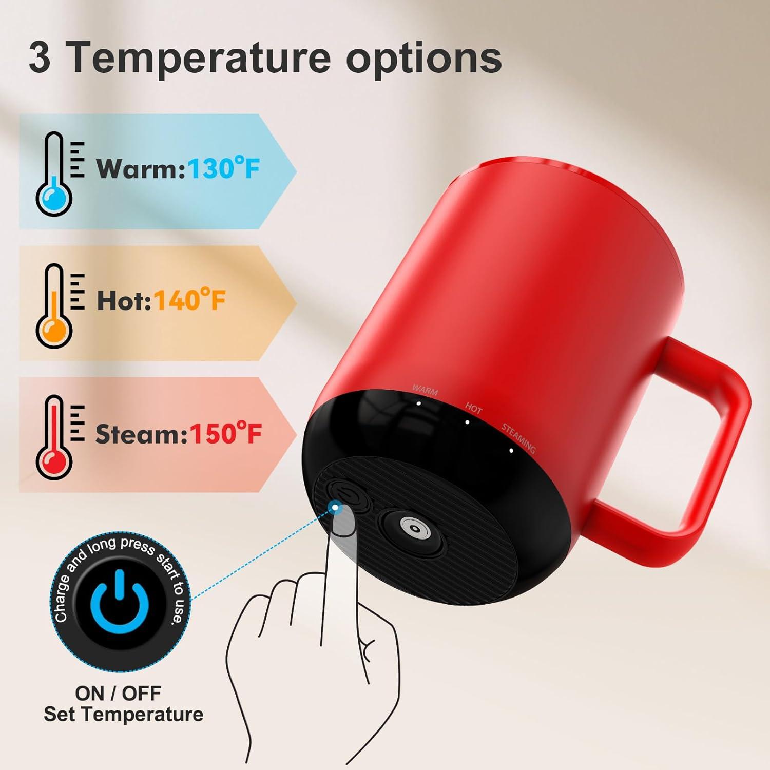 Taza Inteligente Calentada Vsitoo S3 Plus 414ml Rojo