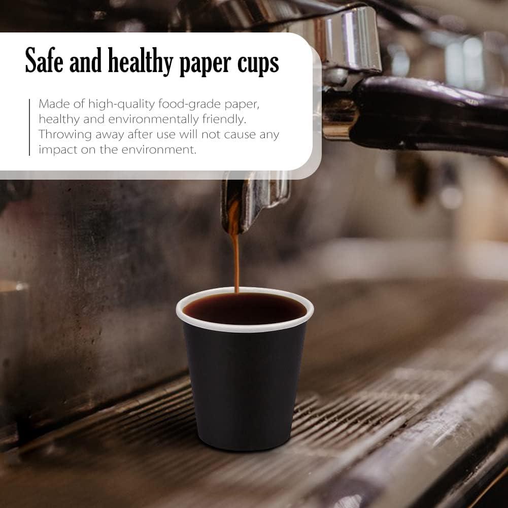 Paquete de 100 Tazas de Papel Desechables 3 oz Prgery Negras