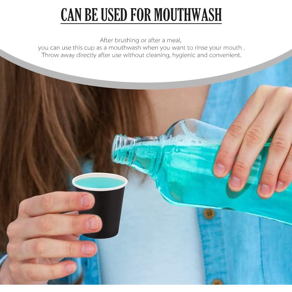 Paquete de 100 Tazas de Papel Desechables 3 oz Prgery Negras