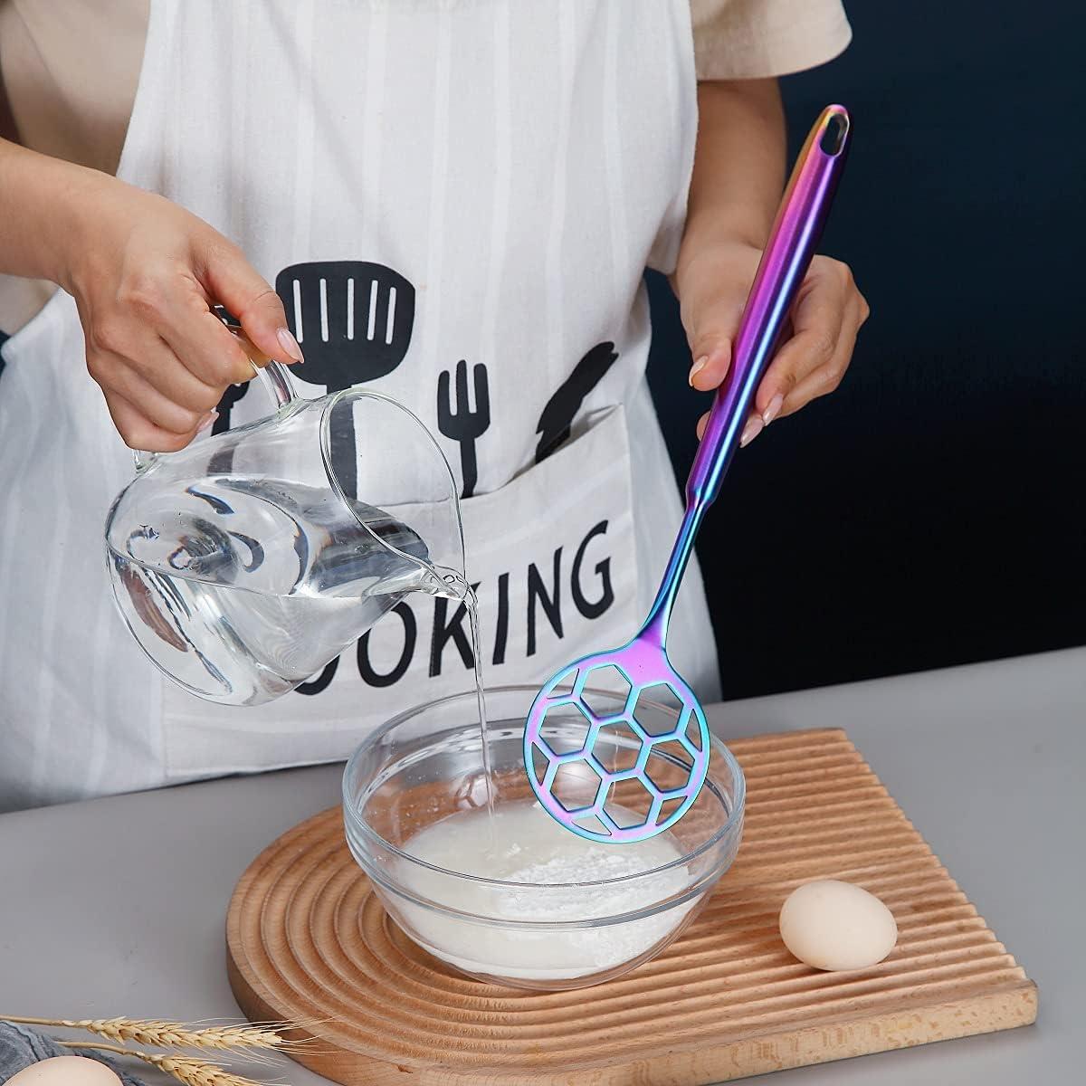 Batidor de Masa HOMQUEN Arcoíris 33cm Acero Inoxidable