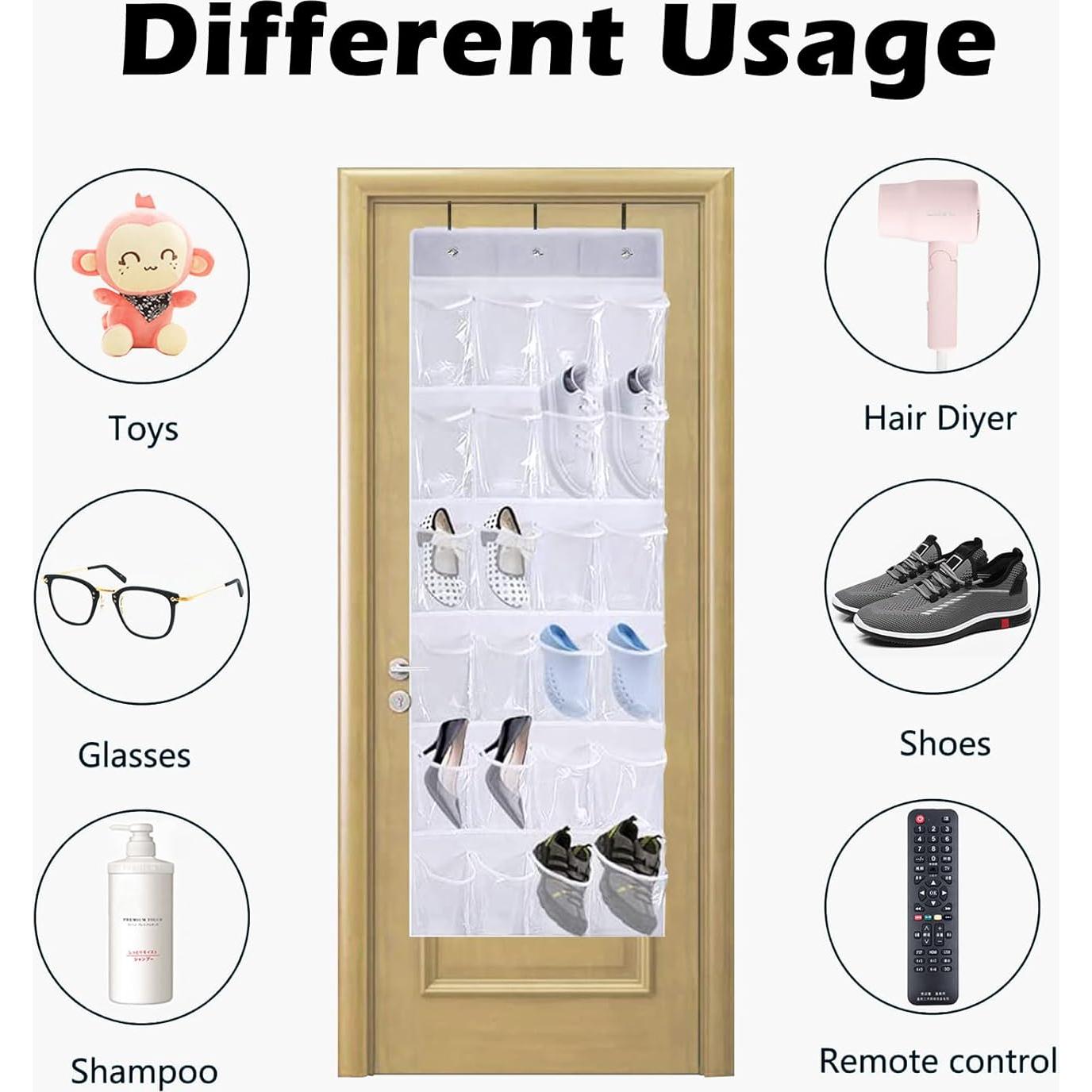 Organizador de Zapatos QUMENEY 24 Bolsillos Colgante 150x45cm