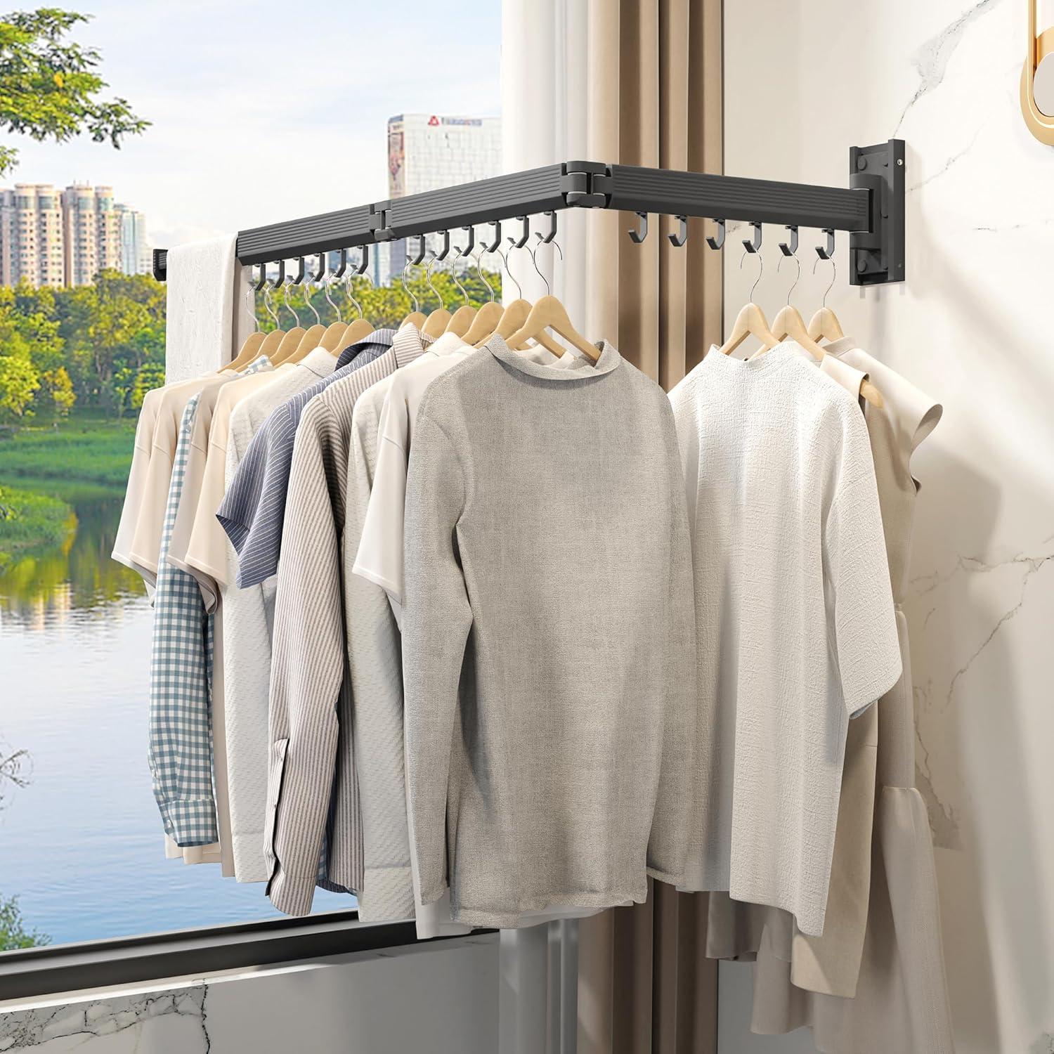 Estante Plegable para Secar Ropa HEILAIYI Gris Aluminio