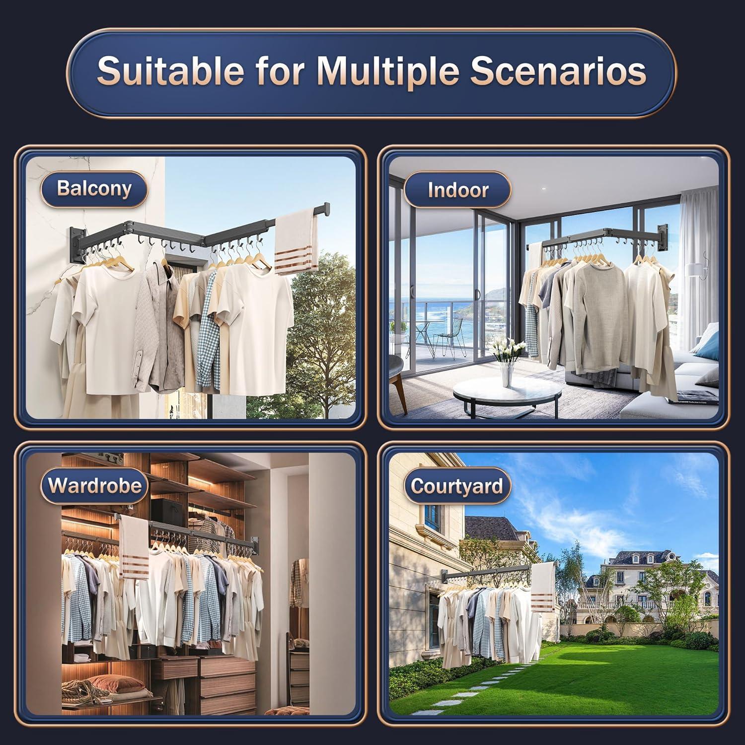 Estante Plegable para Secar Ropa HEILAIYI Gris Aluminio