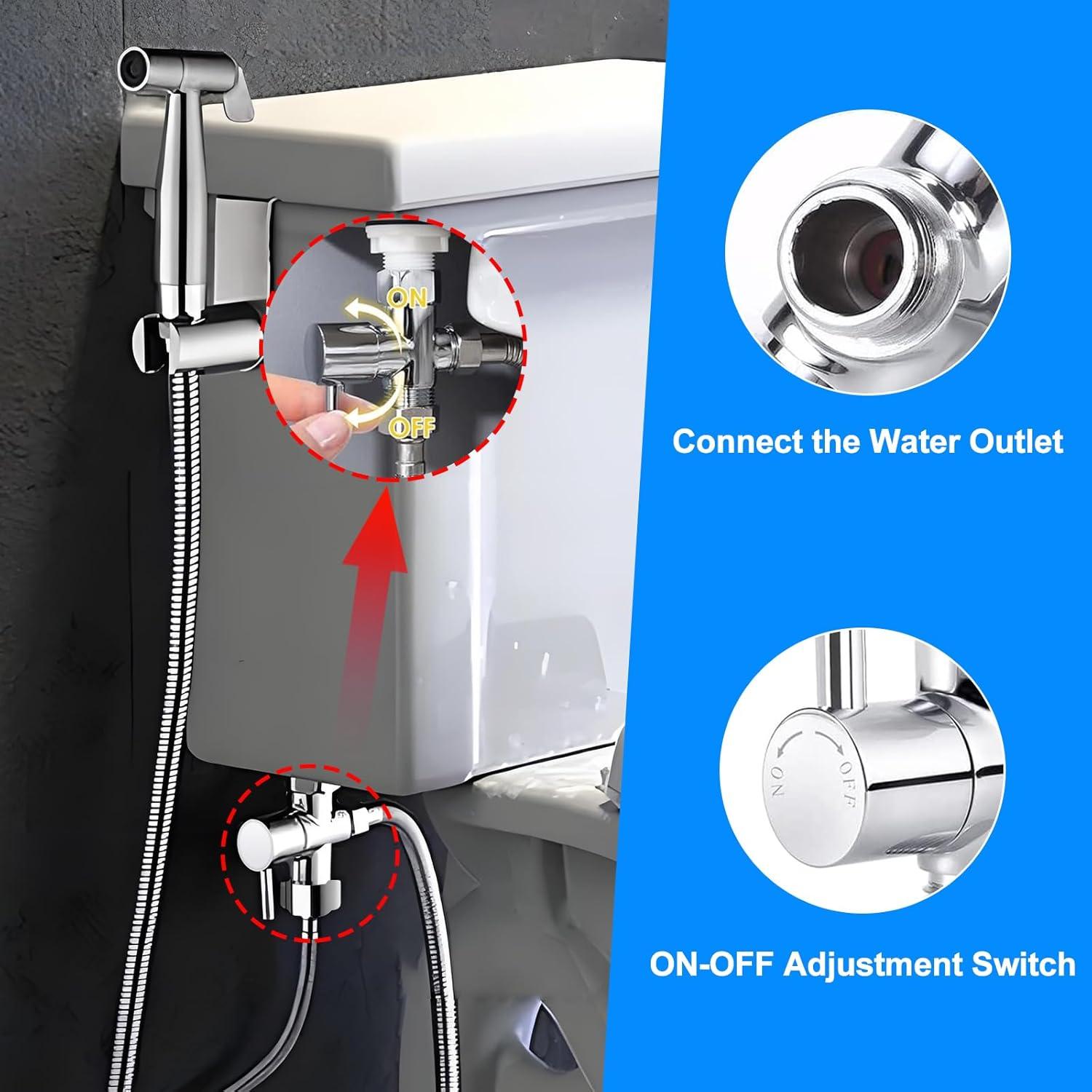 Adaptador T para Bidet SOMDARHK de Latón con Válvula de Cierre