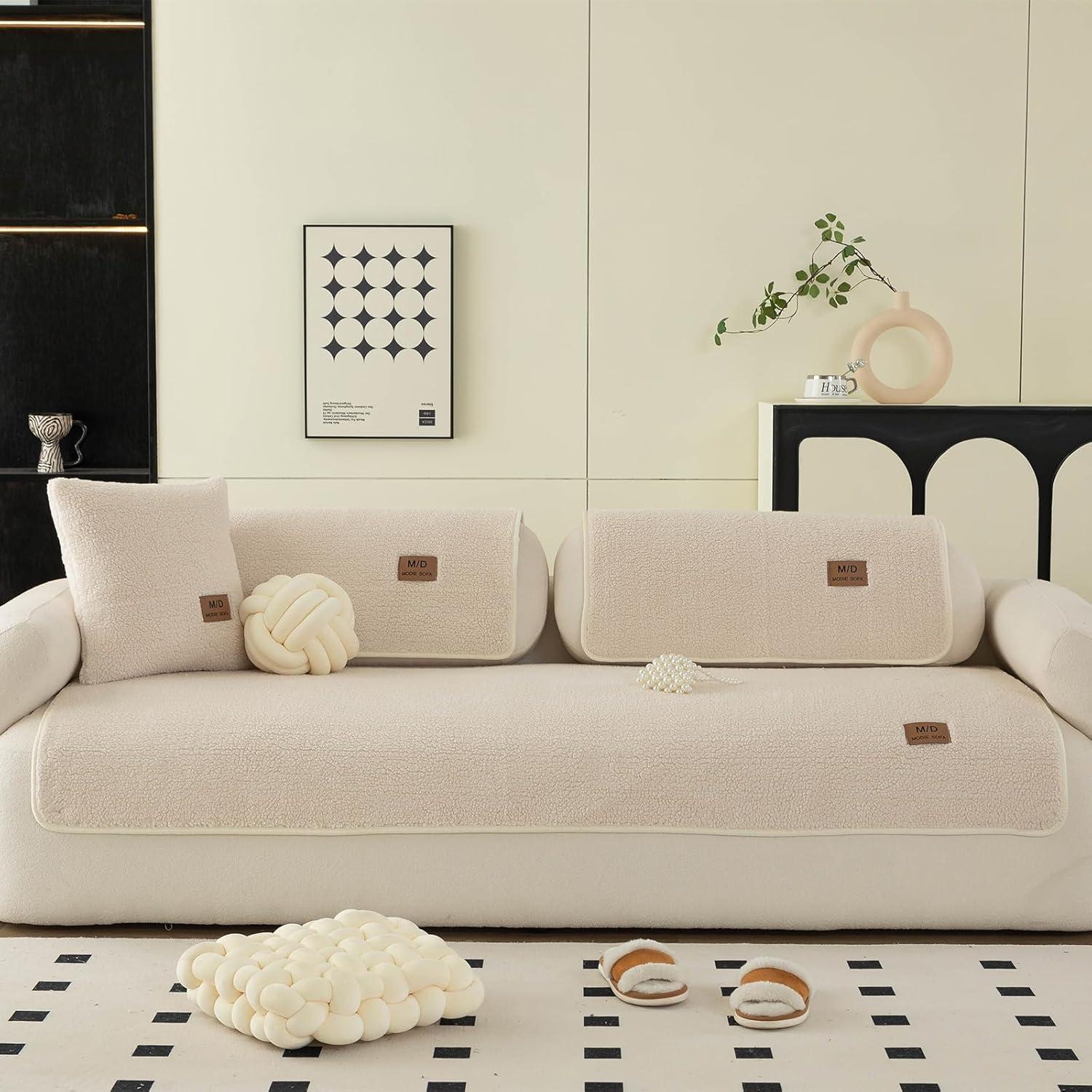 Funda de Sofá Antideslizante MDSASFD Beige 71.12x71.12 cm