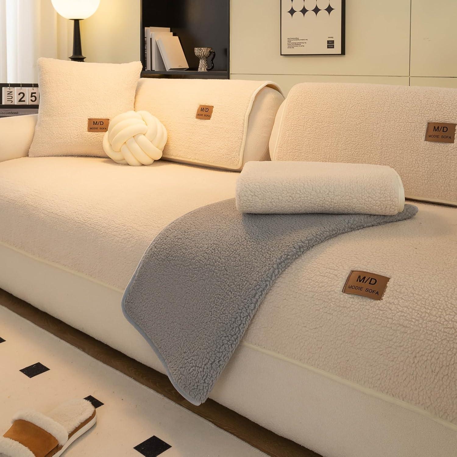 Funda de Sofá Antideslizante MDSASFD Beige 71.12x71.12 cm