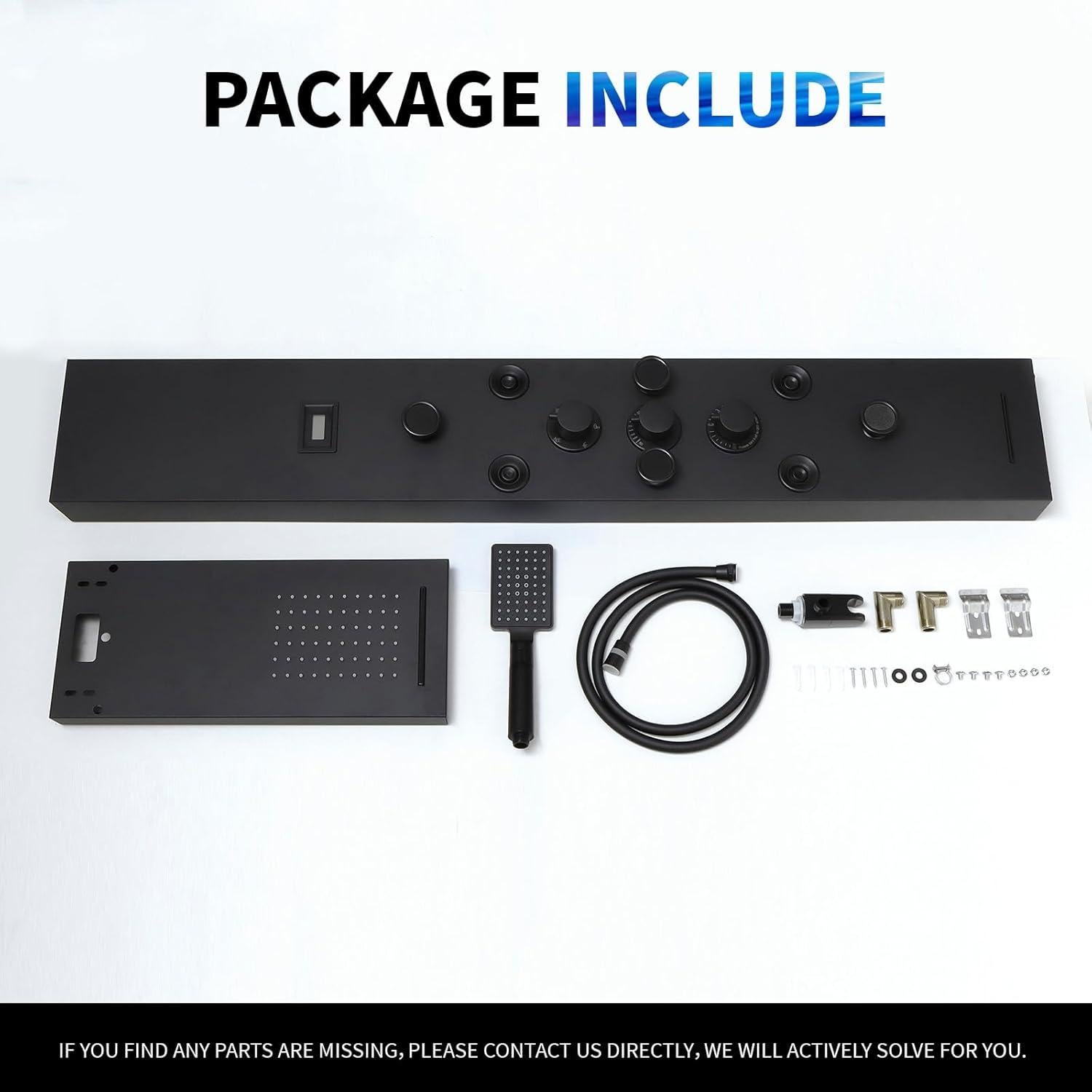 Panel de Ducha 5 en 1 BWE Acero Inoxidable Negro Mate