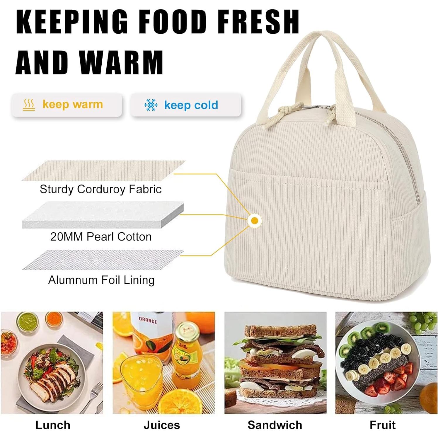 Caja de Almuerzo Dezcrab Corduroy Beige Aislada 10.2L