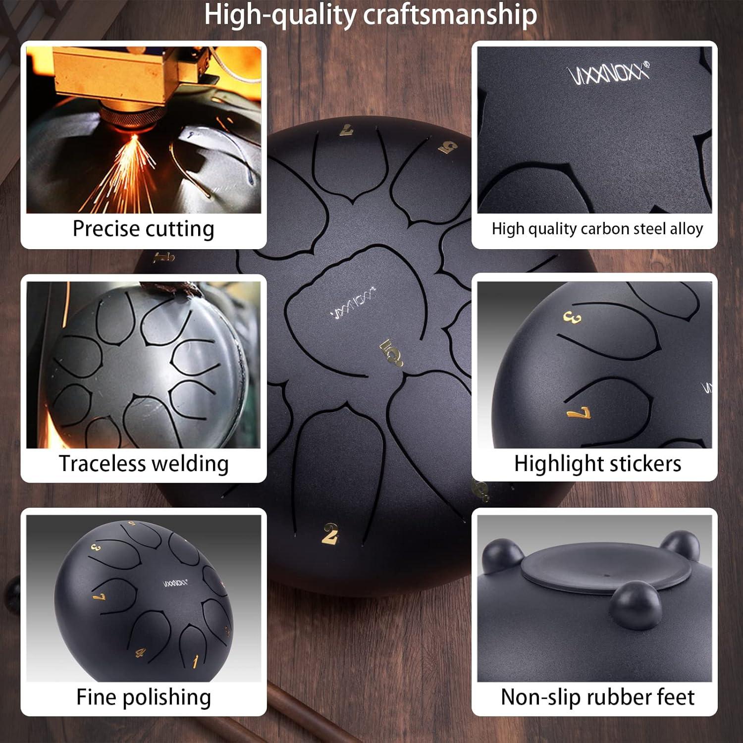 Tambor de Lluvia VixxNoxx 15.24 cm 8 Notas Acero para Meditación