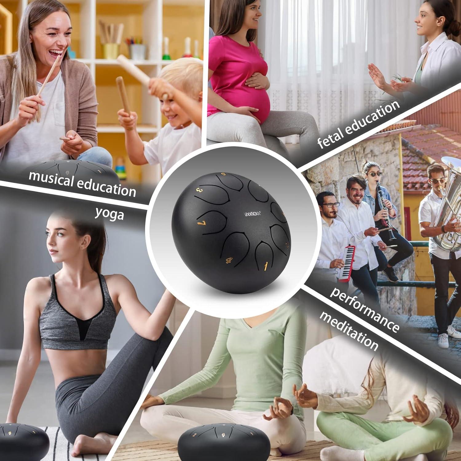 Tambor de Lluvia VixxNoxx 15.24 cm 8 Notas Acero para Meditación