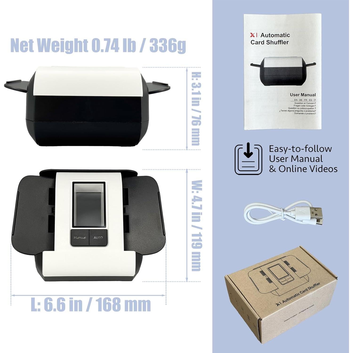 Barajador Automático de Cartas Dealtron X1D-2506 Recargable Negro