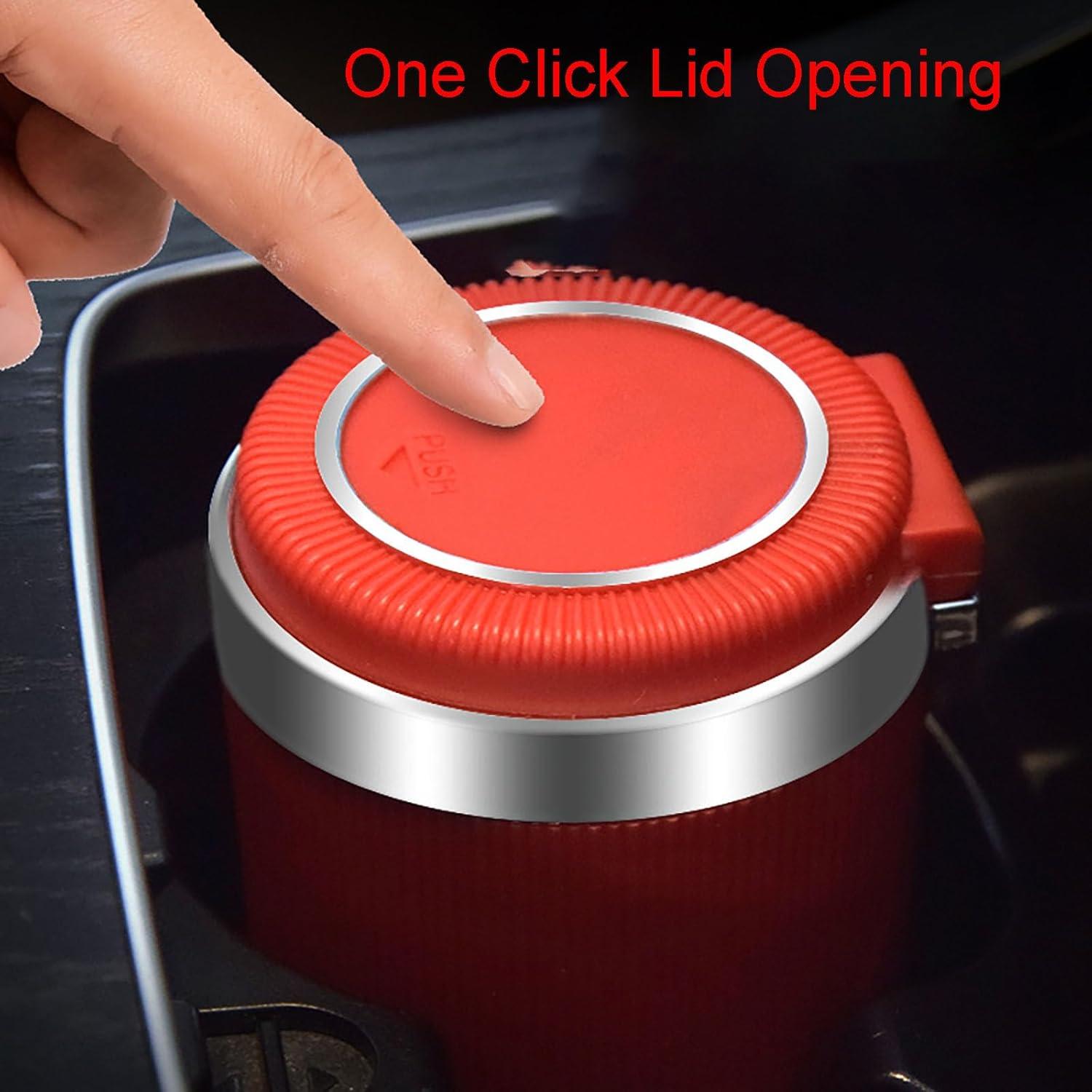 Cenicero con Tapa YIKANGHENG Acero Inoxidable Rojo 10.16 cm