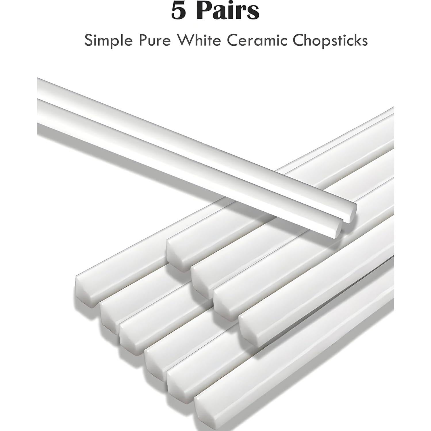 Juego de Palillos de Cerámica Reutilizables GTIEDIK 5PC