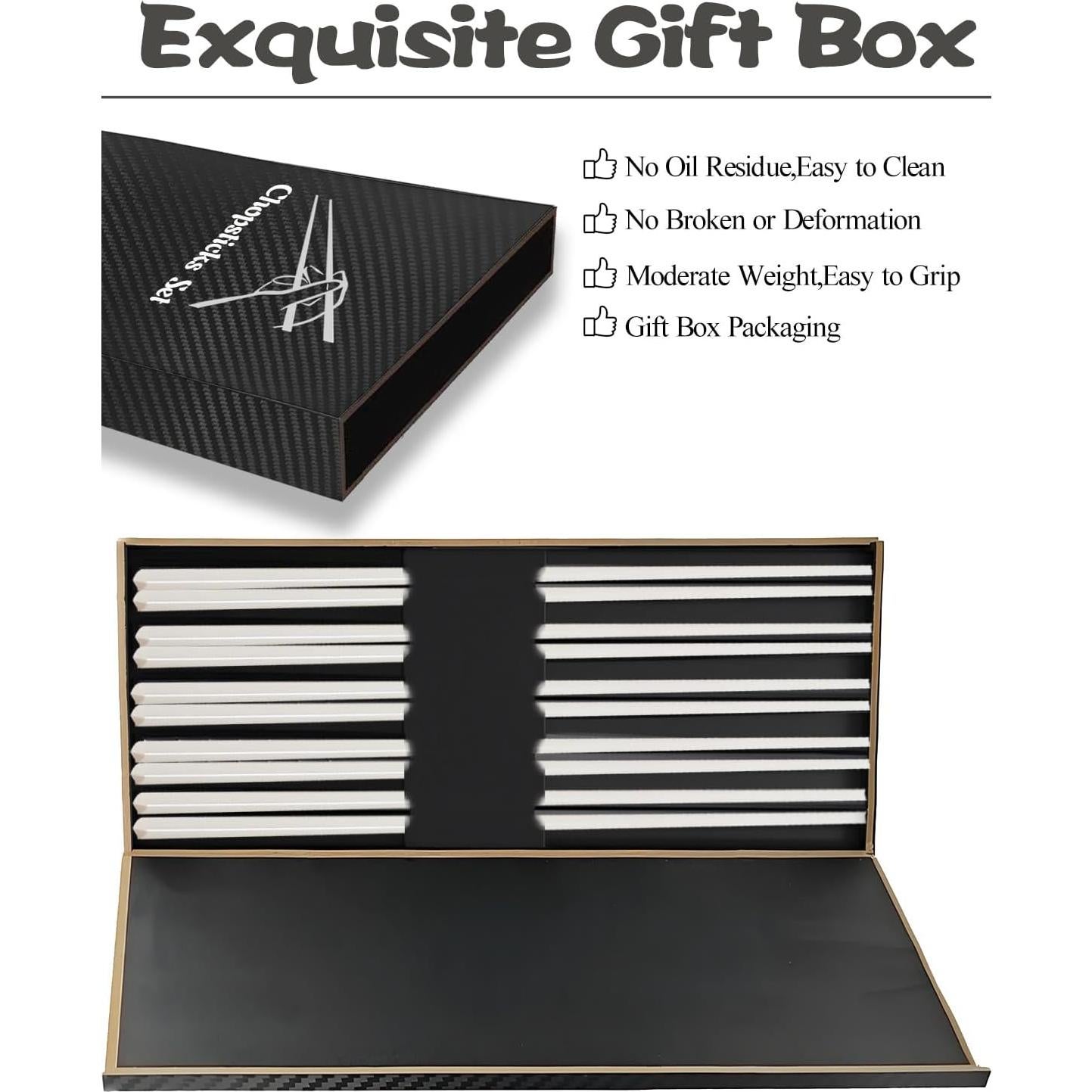 Juego de Palillos de Cerámica Reutilizables GTIEDIK 5PC