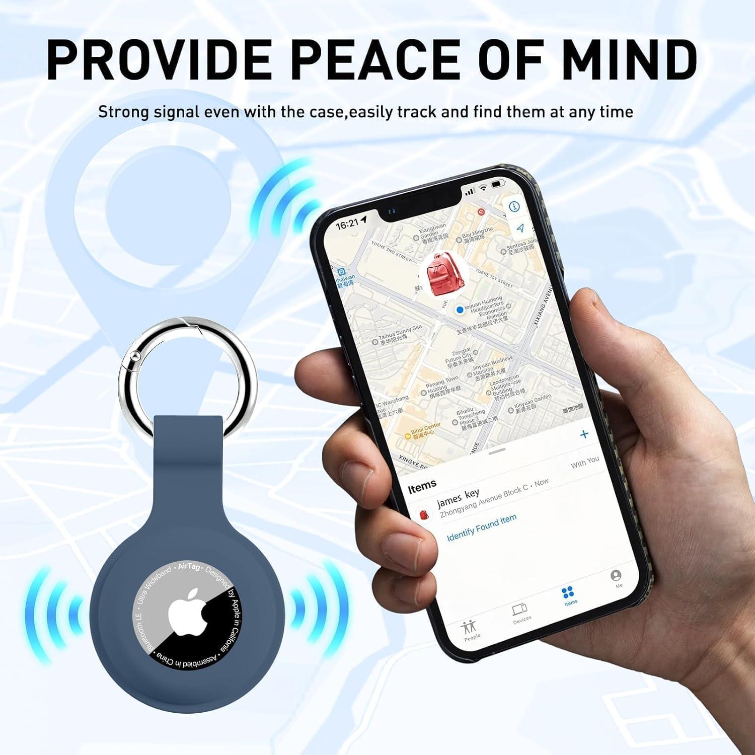 4 Fundas de Silicona para AirTag Xalvok a Prueba de Agua