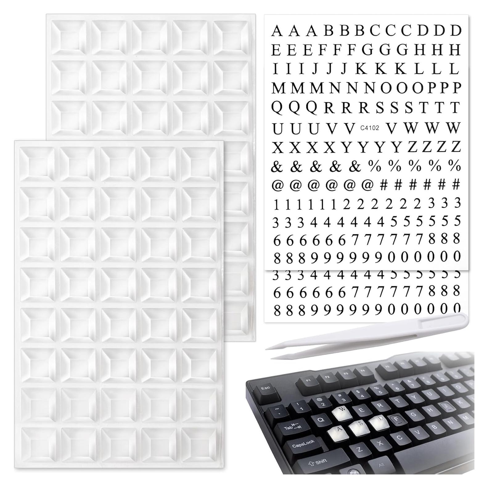 Etiquetas Elevadas para Teclado Isslly 80pcs Transparente