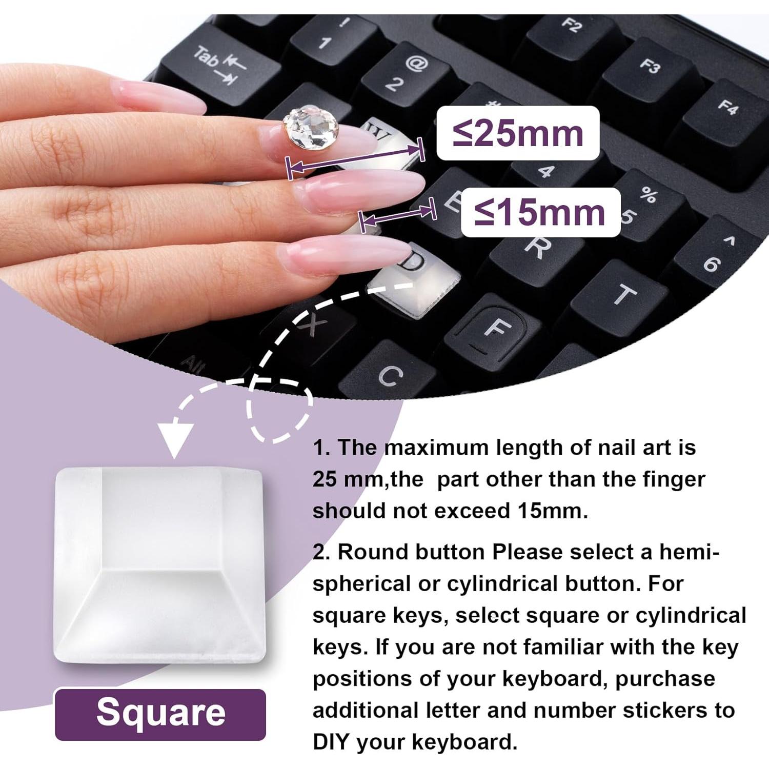 Etiquetas Elevadas para Teclado Isslly 80pcs Transparente