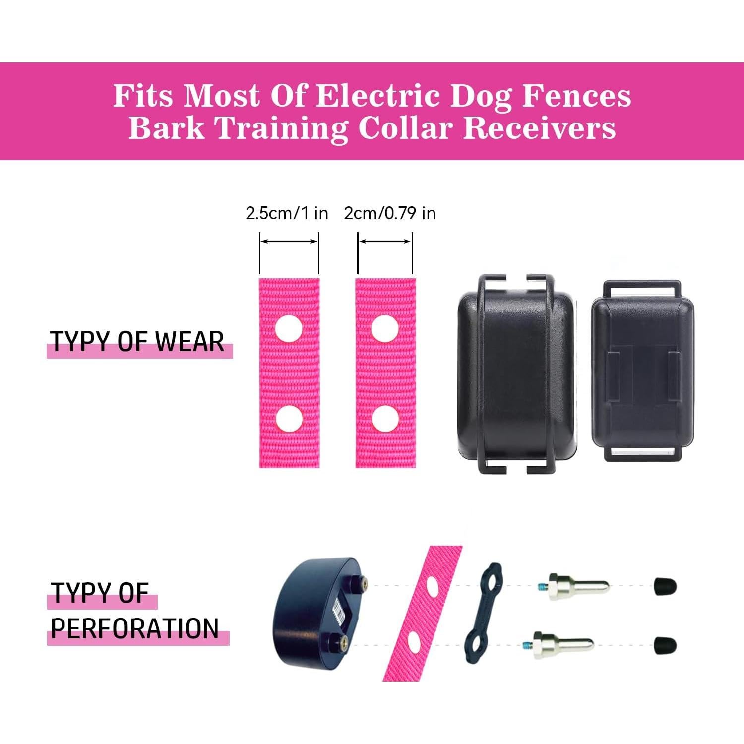 Correa de Repuesto para Collar de Perro XYART 1" Ajustable 22.86-71.12 cm Negro