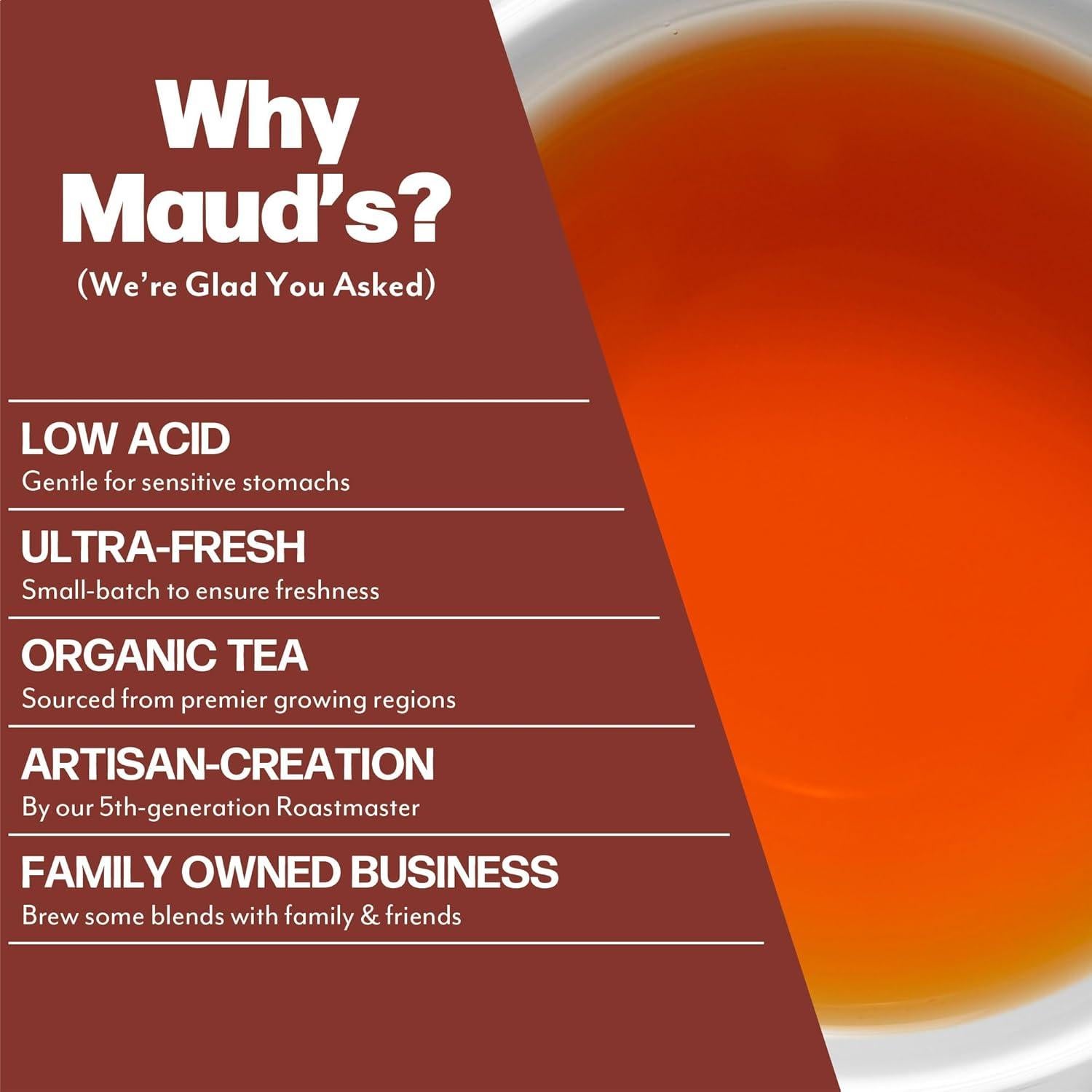 Paquete de Té Verde Pasi&oacute;n y Té Negro Org&aacute;nico Maud, 48 ct