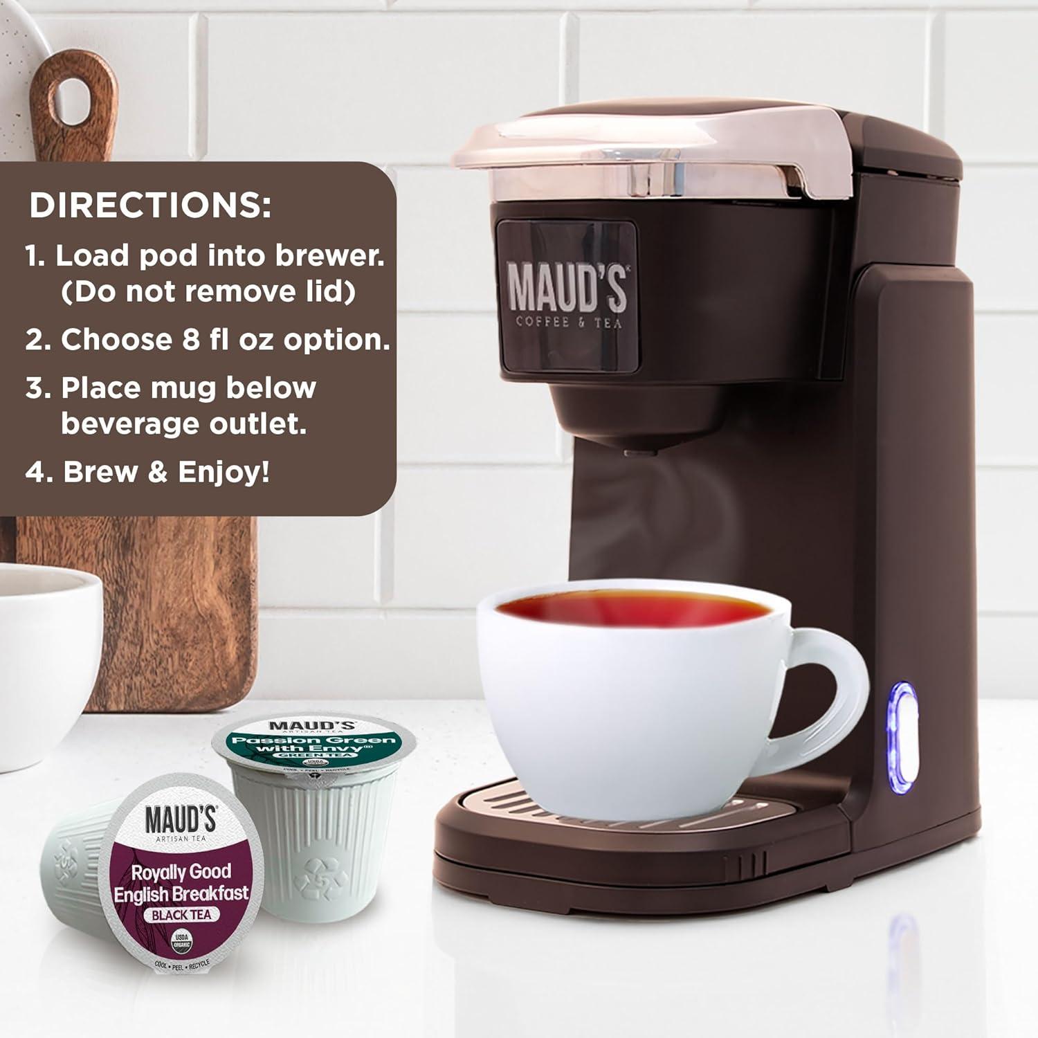 Paquete de Té Verde Pasi&oacute;n y Té Negro Org&aacute;nico Maud, 48 ct