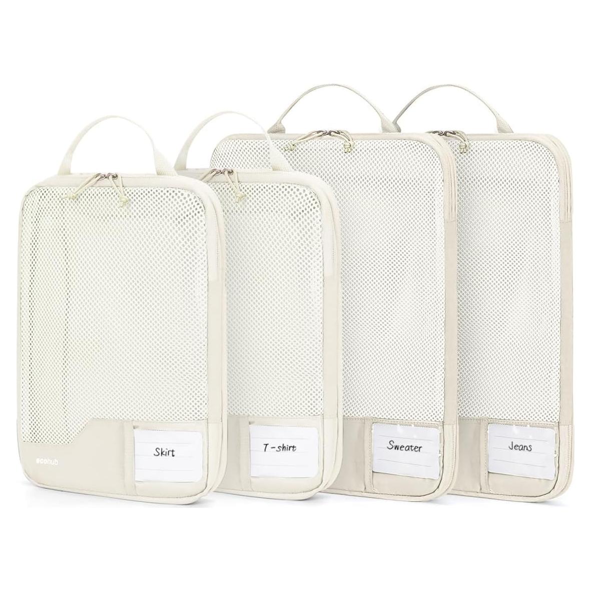 Cubos de Empaque ECOHUB Set de 4 para Viaje 40.9x30.0 cm