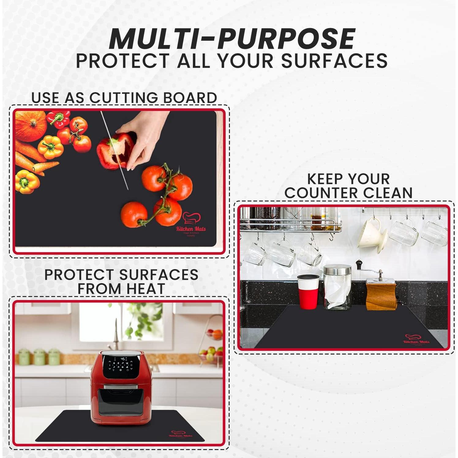 Alfombrilla Resistente al Calor Jage Kitchen 58.4x38.1cm Silicona Negra