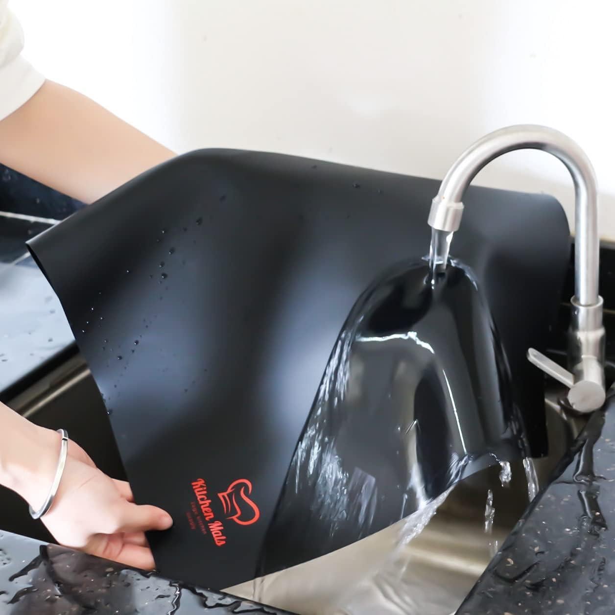 Alfombrilla Resistente al Calor Jage Kitchen 58.4x38.1cm Silicona Negra