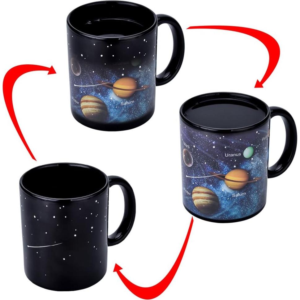 Taza mágica Antner Sistema Solar 12 oz Cerámica Cambio de Color