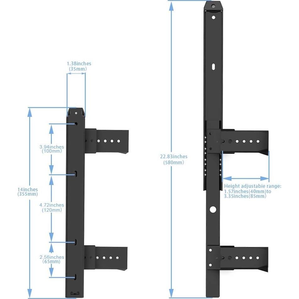 Deslizadores de Cajón FRMSAET 14" Metal Alta Resistencia Negro