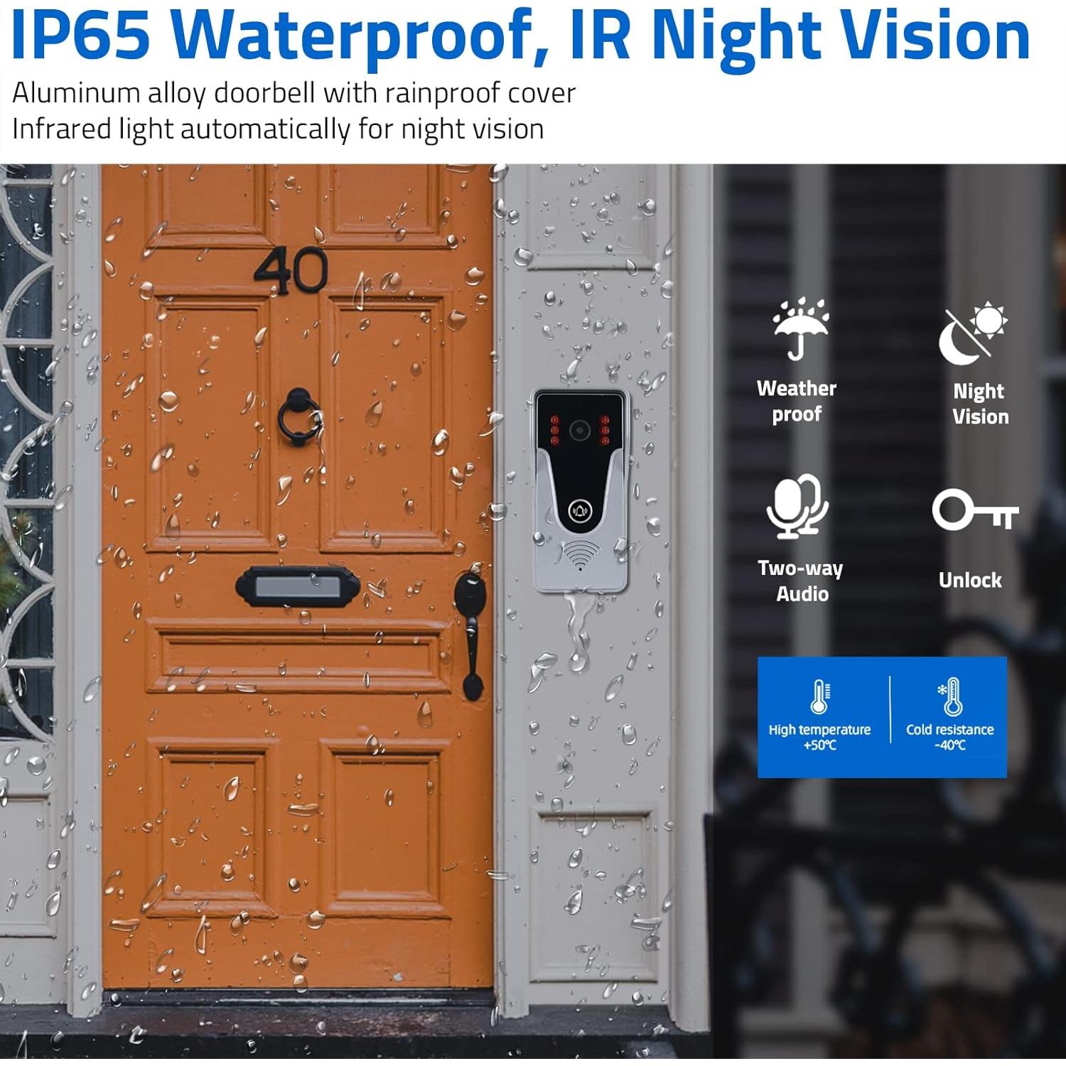 Intercomunicador de Video por Cable AMOCAM 7" Aluminio IP65