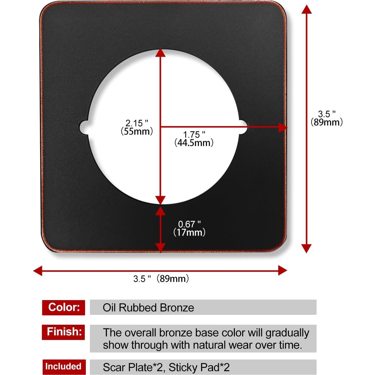Placas de cicatriz para pomo de puerta MOSECYOU bronce 2 piezas