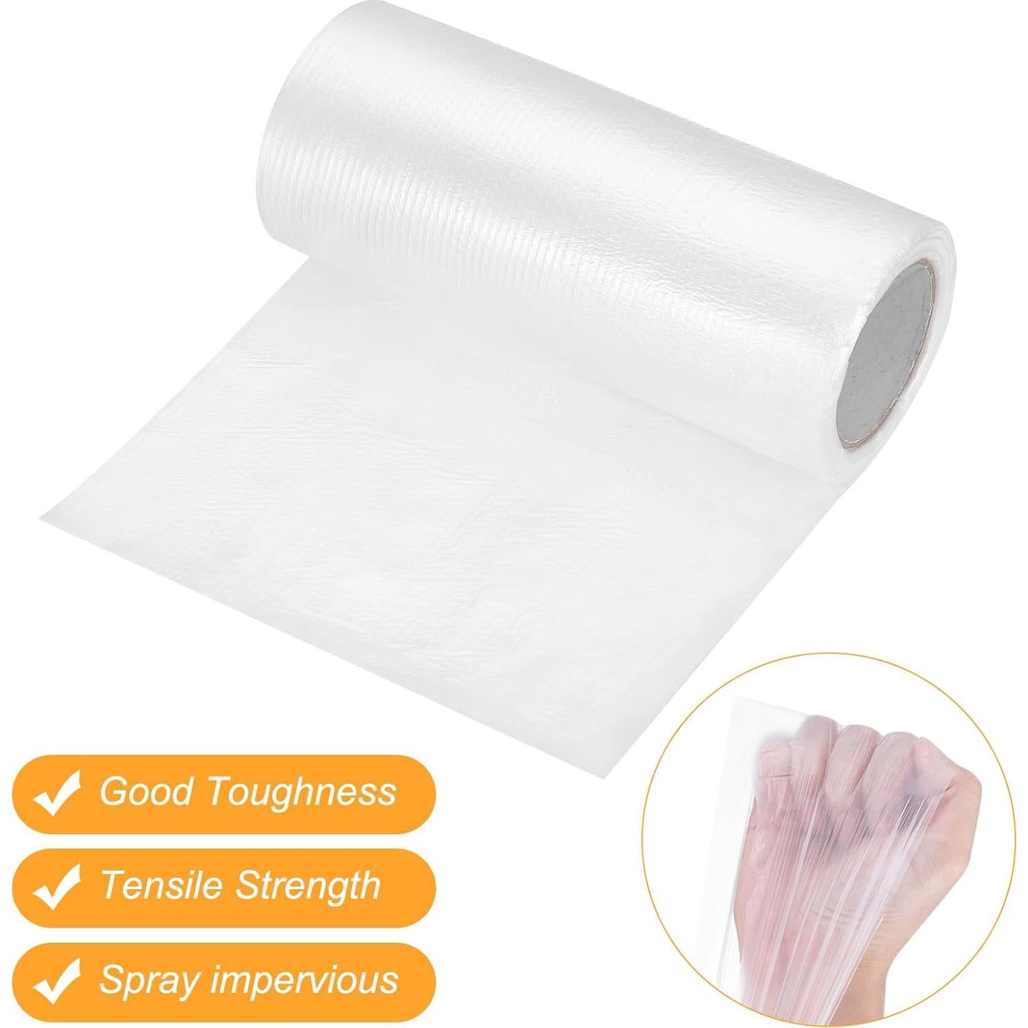 3 Rollos de Tela Plástica PE 180cm x 15.85m Impermeable uxcell