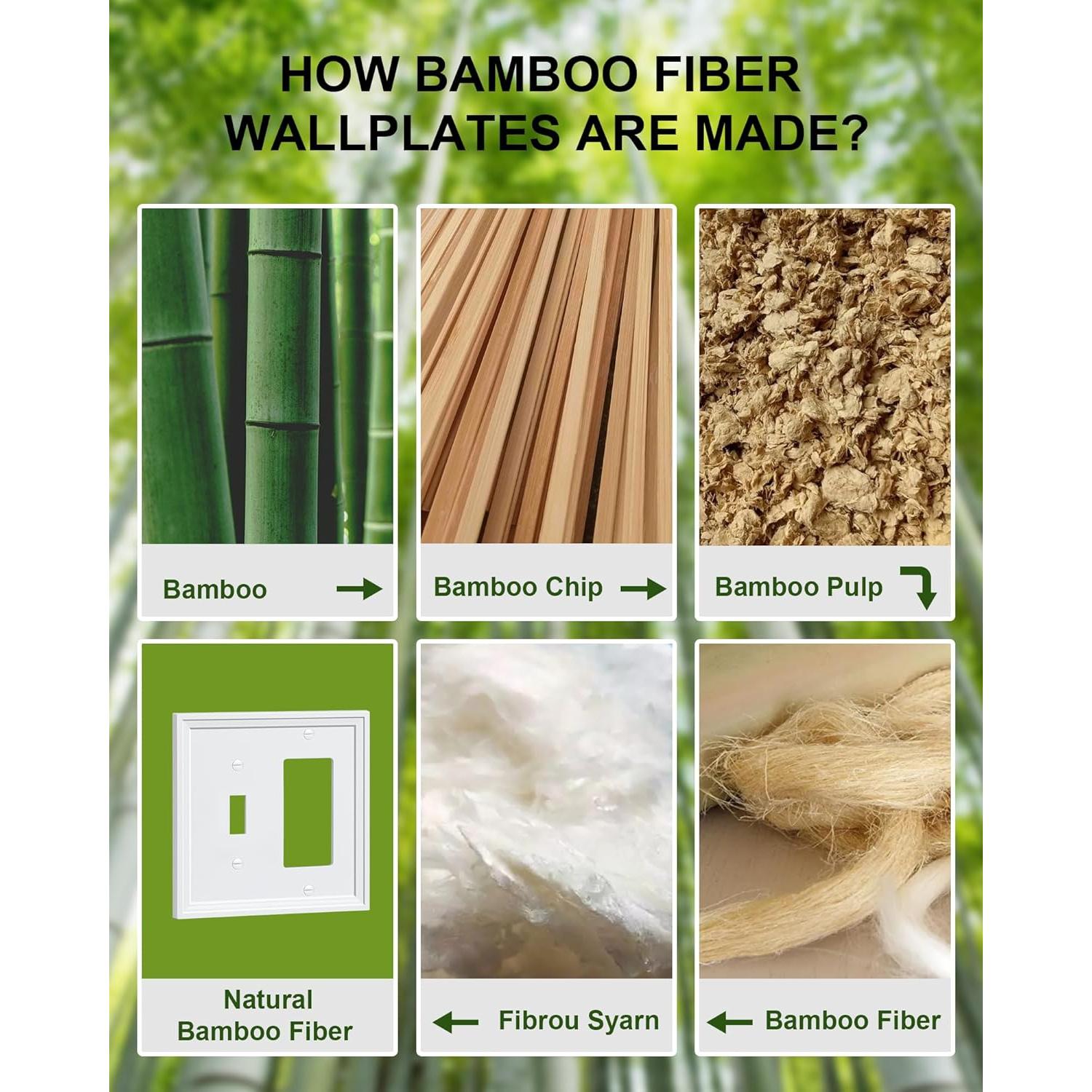 Placas de Interruptor y Enchufe de Bambú Treewell - 2 Piezas