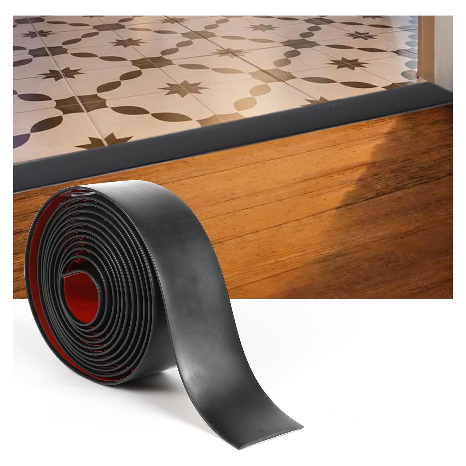 Tira de Transición de Piso Autoadhesiva Danlaila 5 cm x 3 m Negra