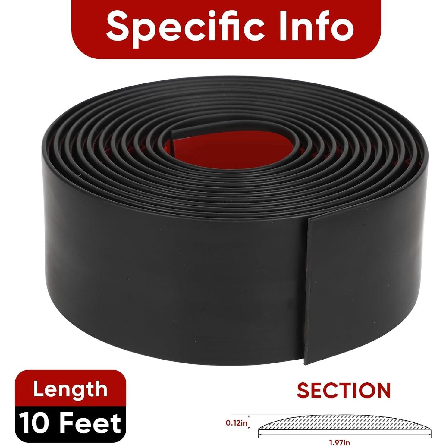 Tira de Transición de Piso Autoadhesiva Danlaila 5 cm x 3 m Negra