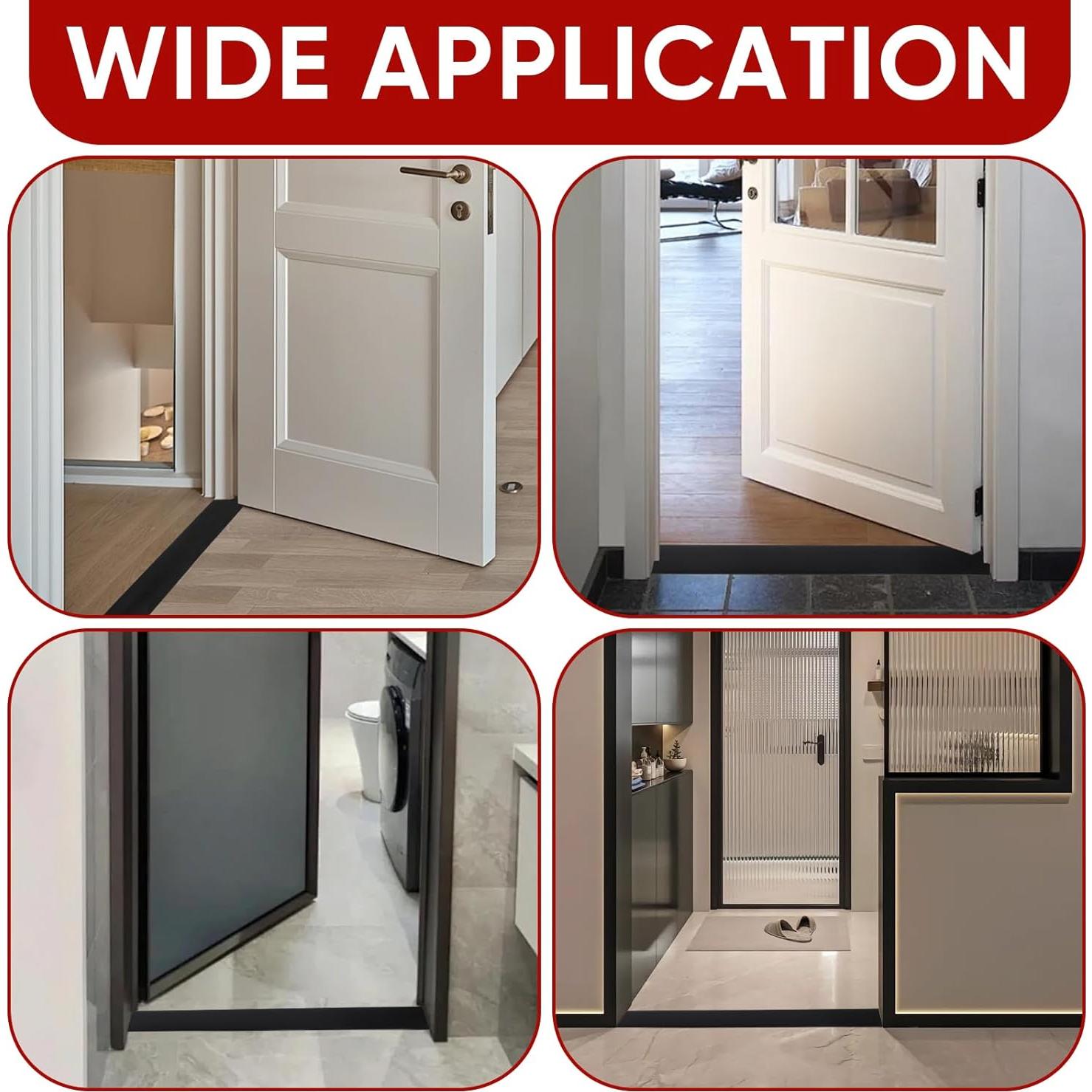 Tira de Transición de Piso Autoadhesiva Danlaila 5 cm x 3 m Negra