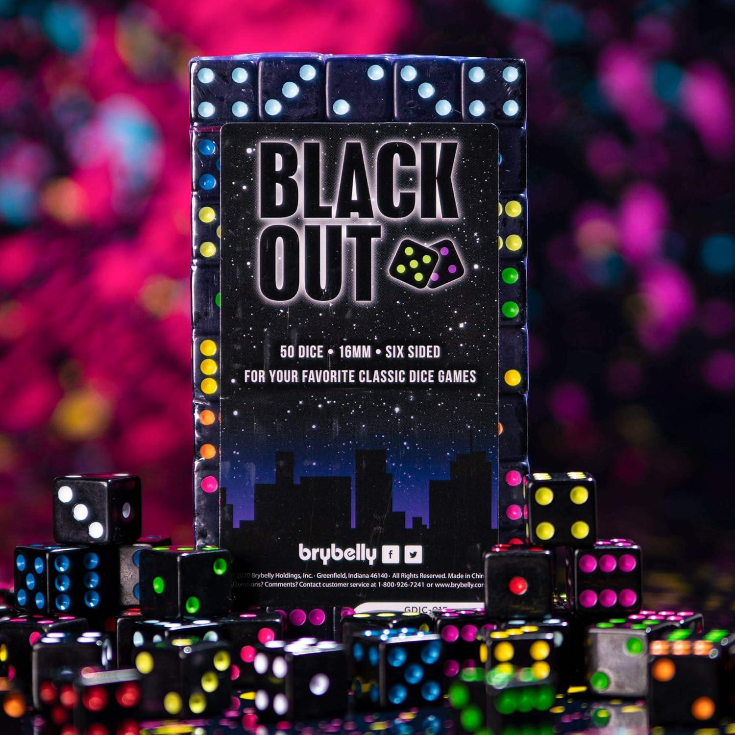 Paquete de 50 Dados D6 Estándar 16mm Negro para Juegos