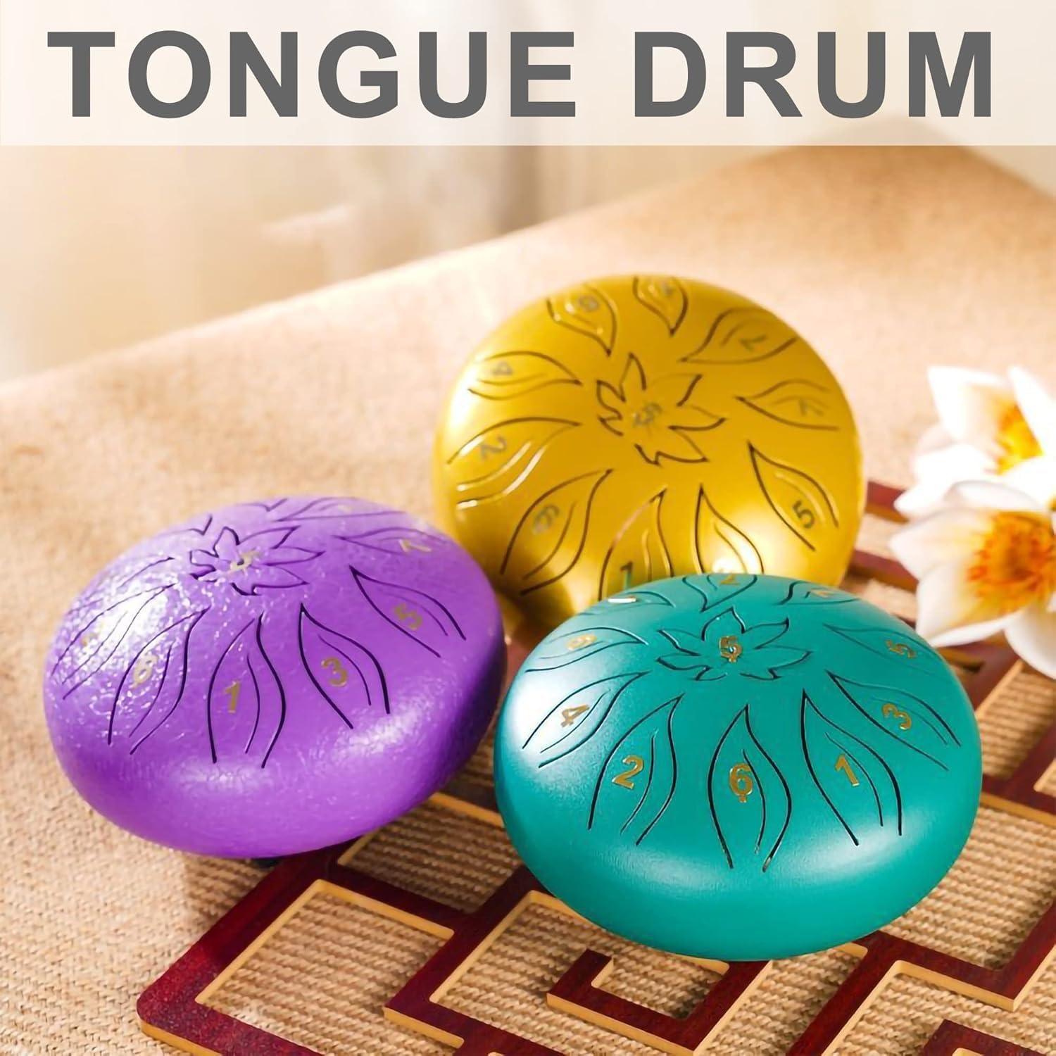 Tambor de Lengua de Acero 15.24 cm 11 Tonos Negro con Mallets