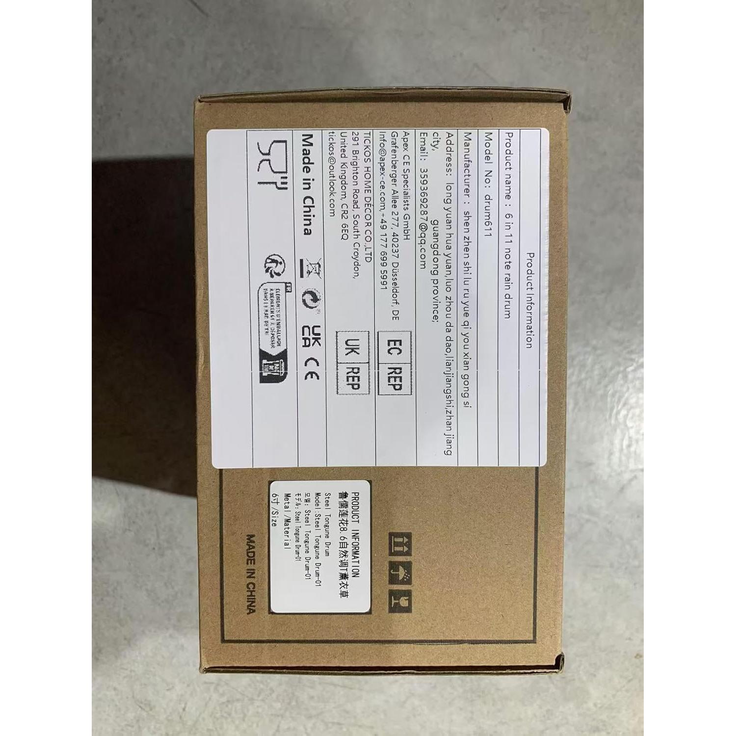 Tambor de Lengua de Acero 15.24 cm 11 Tonos Negro con Mallets