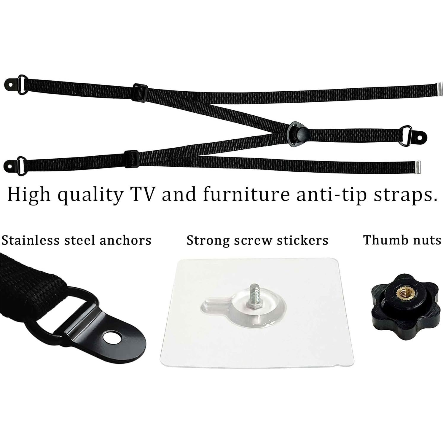 Correas de Seguridad Ajustables Antivuelco para TV - 1 Paquete