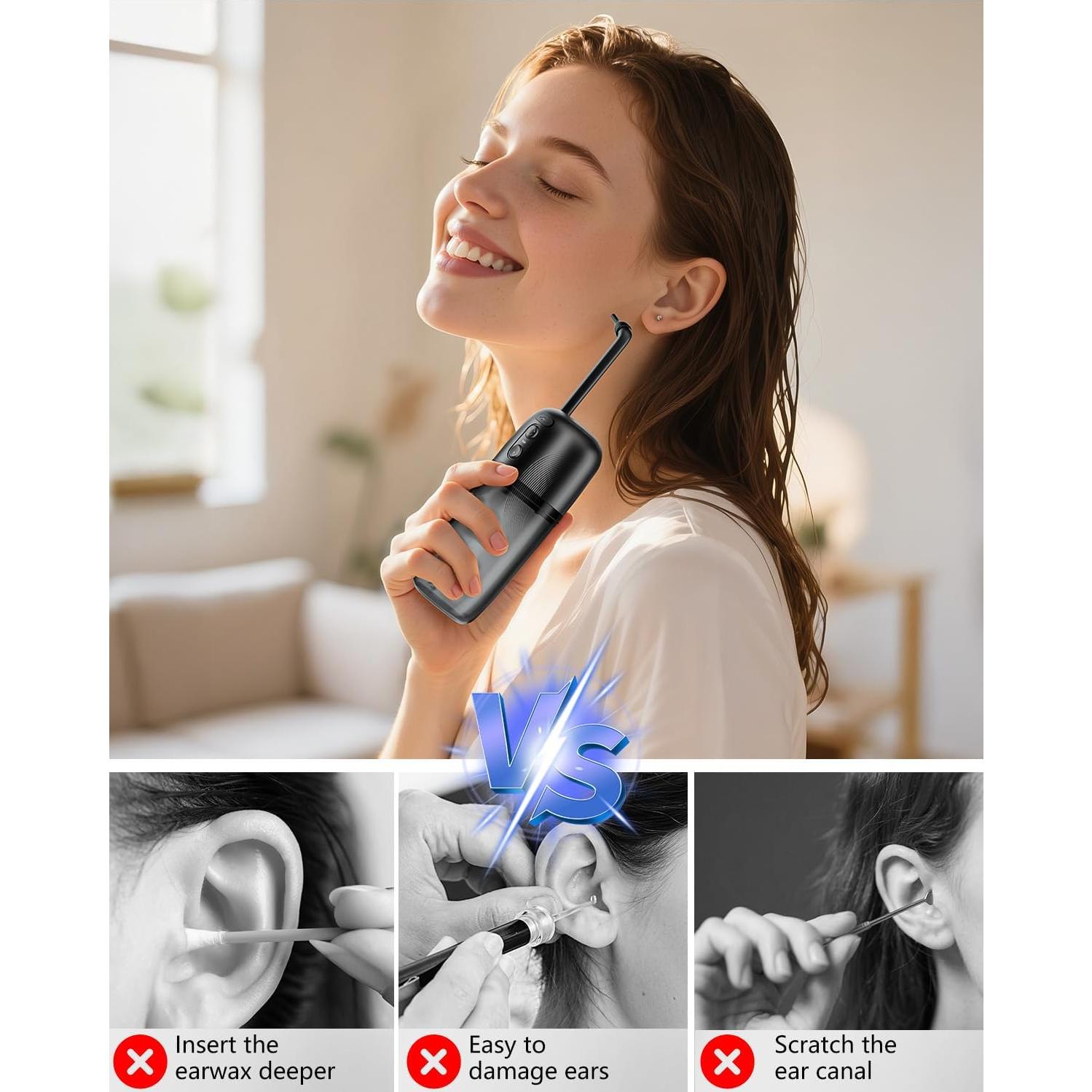 Limpiador de Oídos Eléctrico Yakbio con 3 Modos y 12 Puntas