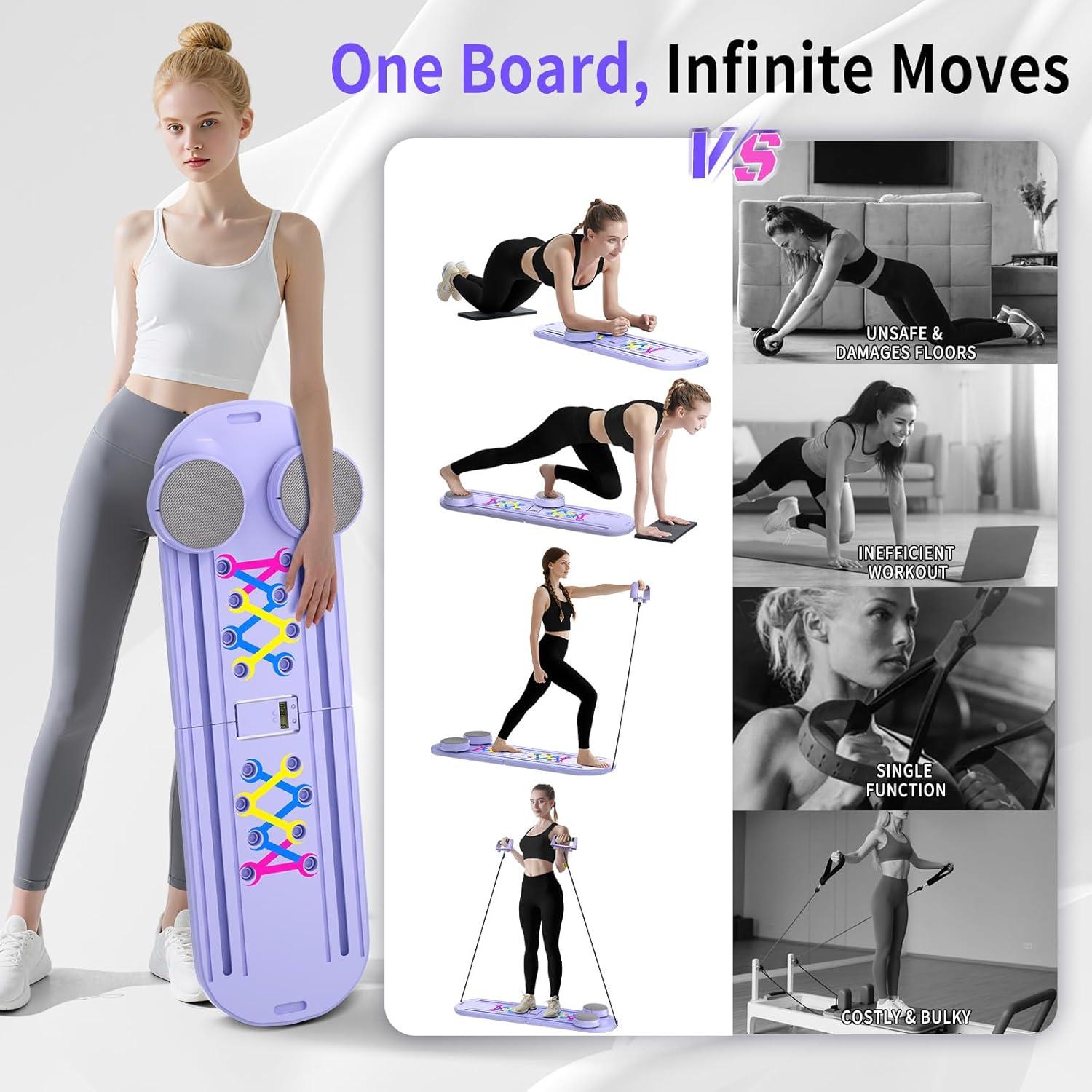 Tabla de Pilates Plegable ORWIPO YY-8053 6 en 1 para Entrenamiento