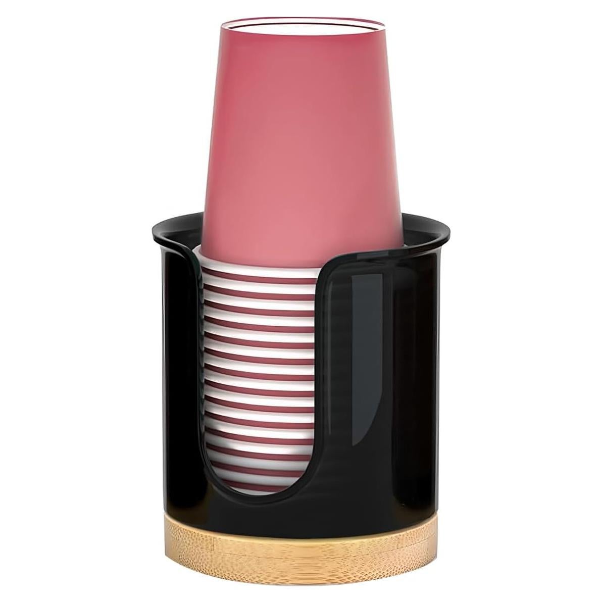 Dispensador de vasos de baño cerámica negra Votuyet 9.09x7.19 cm